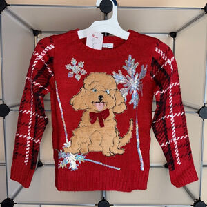 Jolly Sweaters Kids Christmas Ugly Sweater Red Combo Size XS NWT
